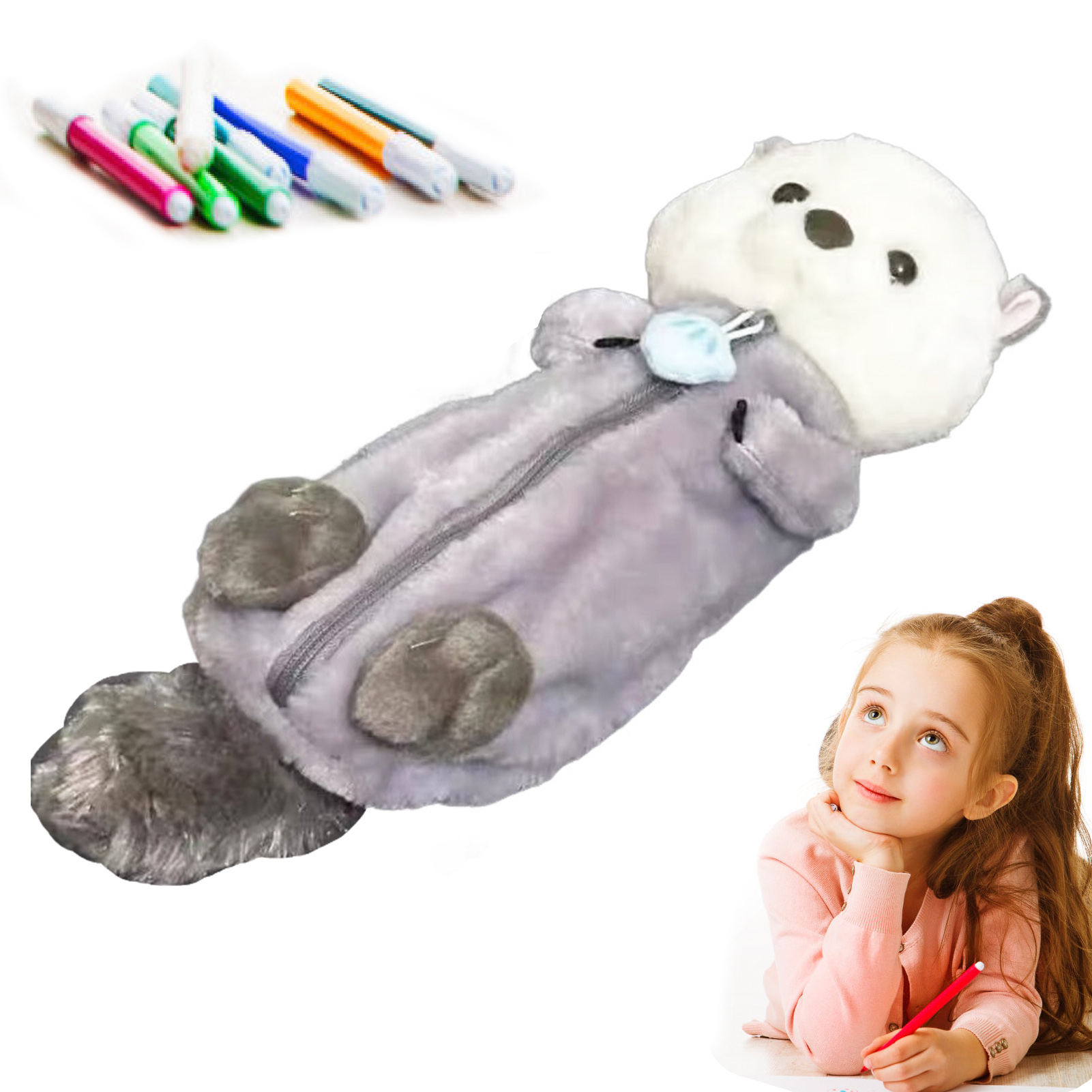 School Supplies - Yaratıcı Peluş Oyuncak Kalem Kutusu Yumuşak
