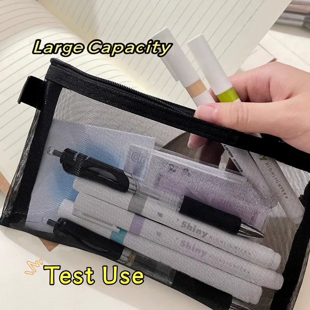 Naylon Kalem Saklama Kesesi Ha - Clear Mesh Pencil Pouch For Exam incelemesi ve fiyatı