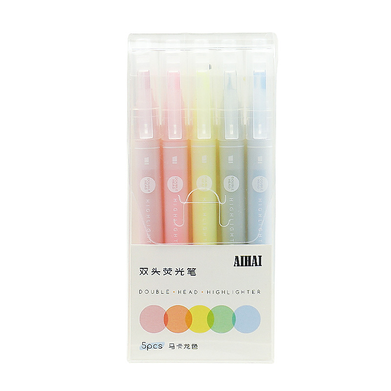 5 Renk Çift Benzersiz Pencere  - Pastel Highlighter Set Double Ended incelemesi ve fiyatı
