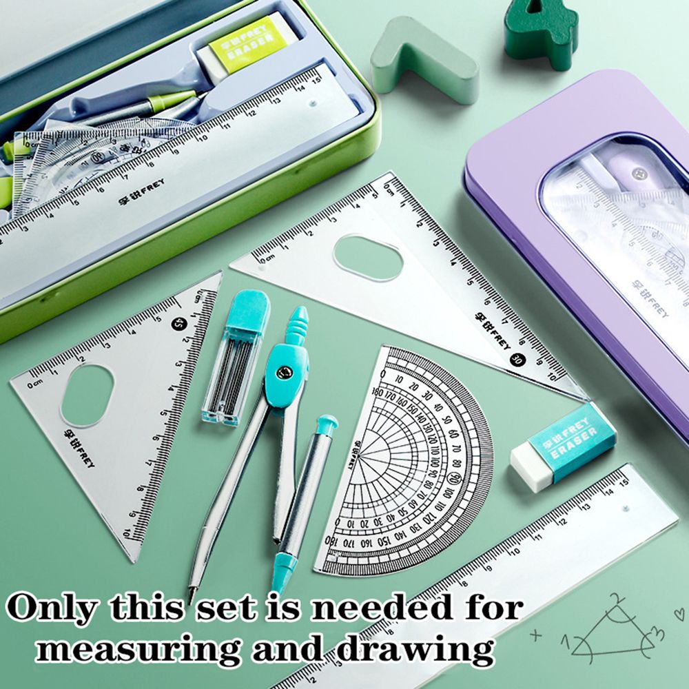 7 adet/takım cetvel pusula kal - Math Geometry Set With Compass incelemesi ve fiyatı